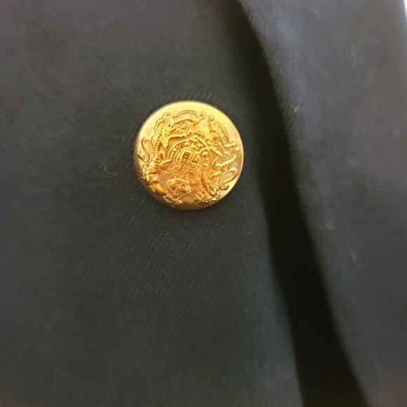 Vintage Navy Blue Wool Blazer Gold Buttons FOR UPCYCLING Womens Size 8  DH854 - Picture 7 of 12